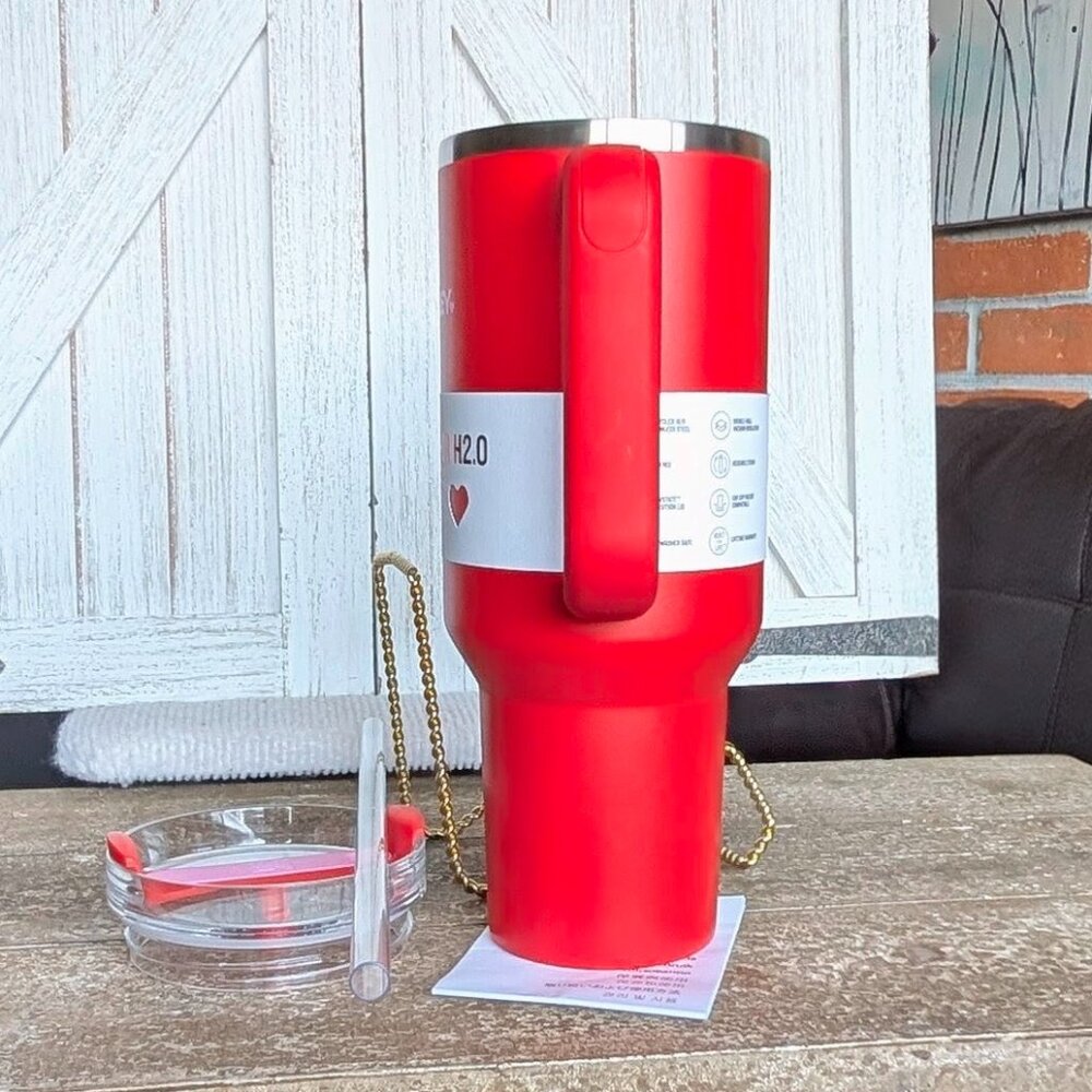 NWT Stanley Valentine’s Day RED 40oz Tumbler + Custom Bow/Boot ❤️ - Picture 3 of 9